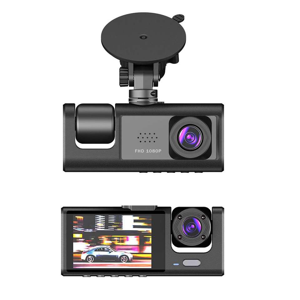 DVR A1 1080P Truck Dash Cam with 3 Cameras, WiFi & IPS Screen