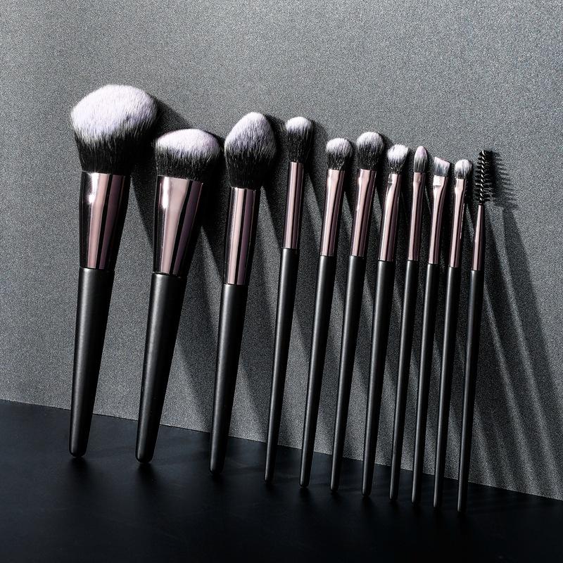ORANGLES Black Luxury 11‑Piece Makeup Brush Set – Custom Logo Professional Travel Brushes with Box & Bag - high resolution display - exposing craftsmanship - Image 2 of 2 | built for everyone | Black Luxury 11‑Piece Makeup Brush Set – Custom Logo Professional Travel Brushes with Box & Bag for sale Georgia | Free Shipping ORANGLES