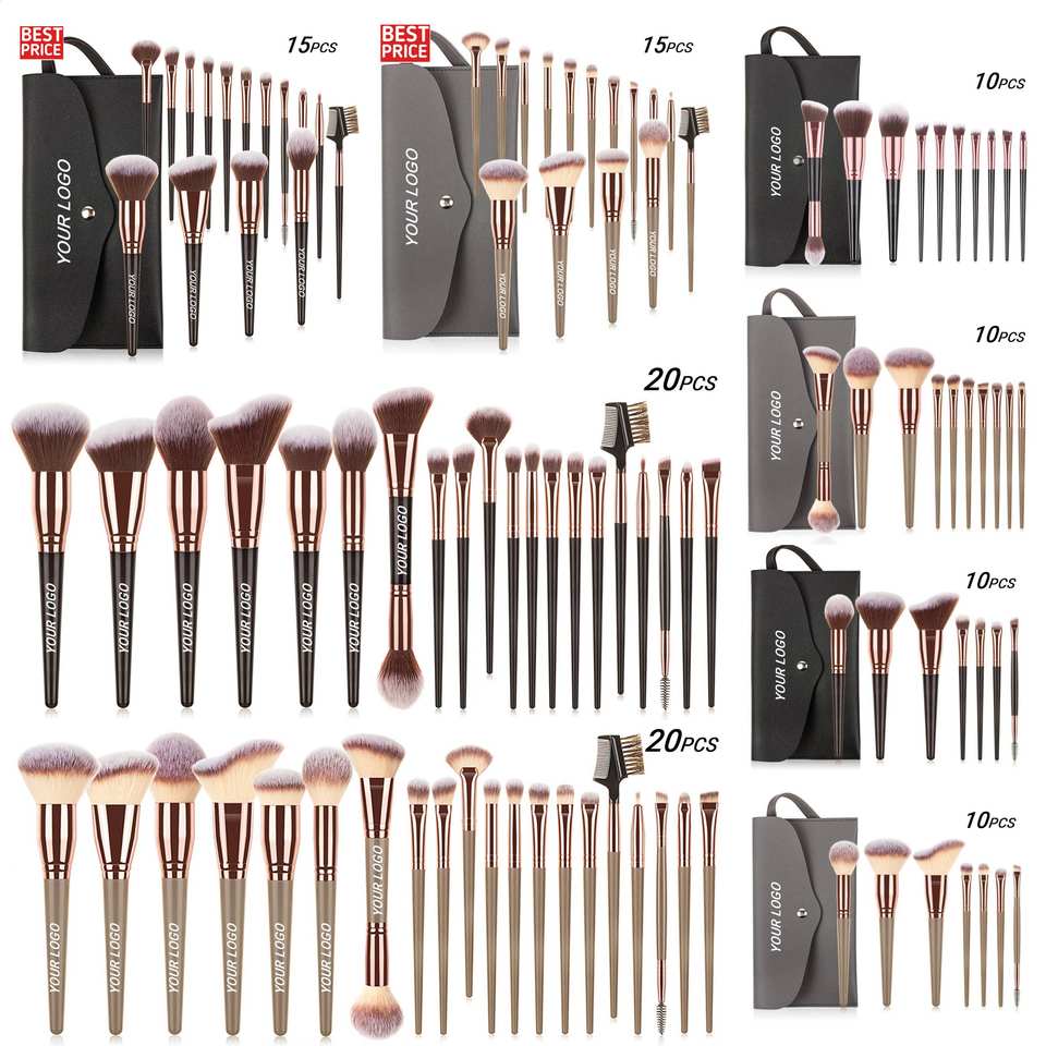 Wholesale 15‑Piece Makeup Brush Kit – High Quality Facial, Foundation & Cosmetic Brushes with Custom Logo Packaging