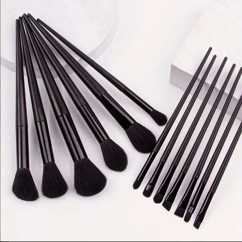 13‑Piece Premium Makeup Brush Set – Synthetic Bristles, Black Handle Kabuki Foundation, Powder, Blush, Face, Lip & Eye Brushes