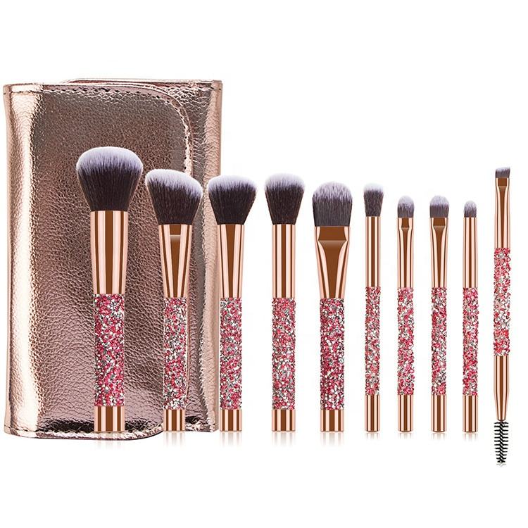 ORANGLES 10‑Piece Luxury Diamond‑Studded Makeup Brush Set – Professional Foundation, Concealer & Eyeshadow Brushes with Bag - high resolution display - exposing craftsmanship - Image 2 of 2 | built for everyone | 10‑Piece Luxury Diamond‑Studded Makeup Brush Set – Professional Foundation, Concealer & Eyeshadow Brushes with Bag for sale Georgia | Free Shipping ORANGLES