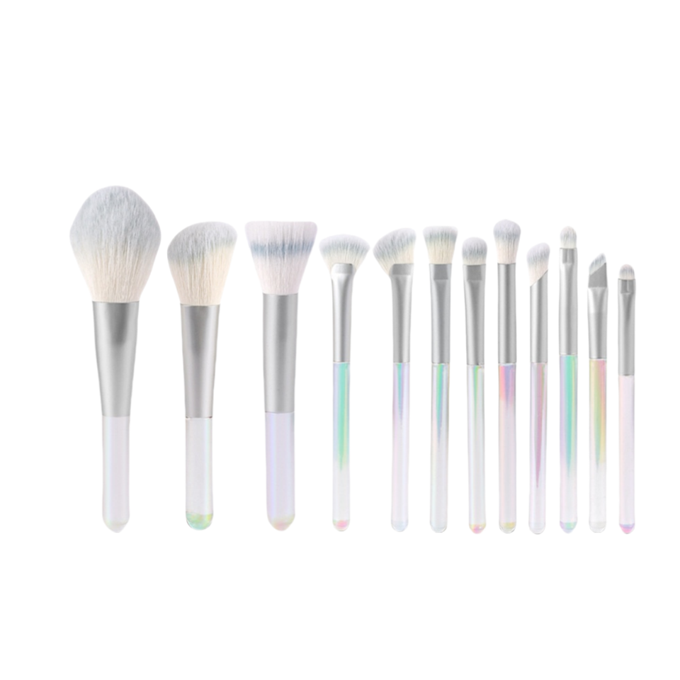 10‑Piece Luxury Diamond‑Studded Makeup Brush Set – Professional Foundation, Concealer & Eyeshadow Brushes with Bag