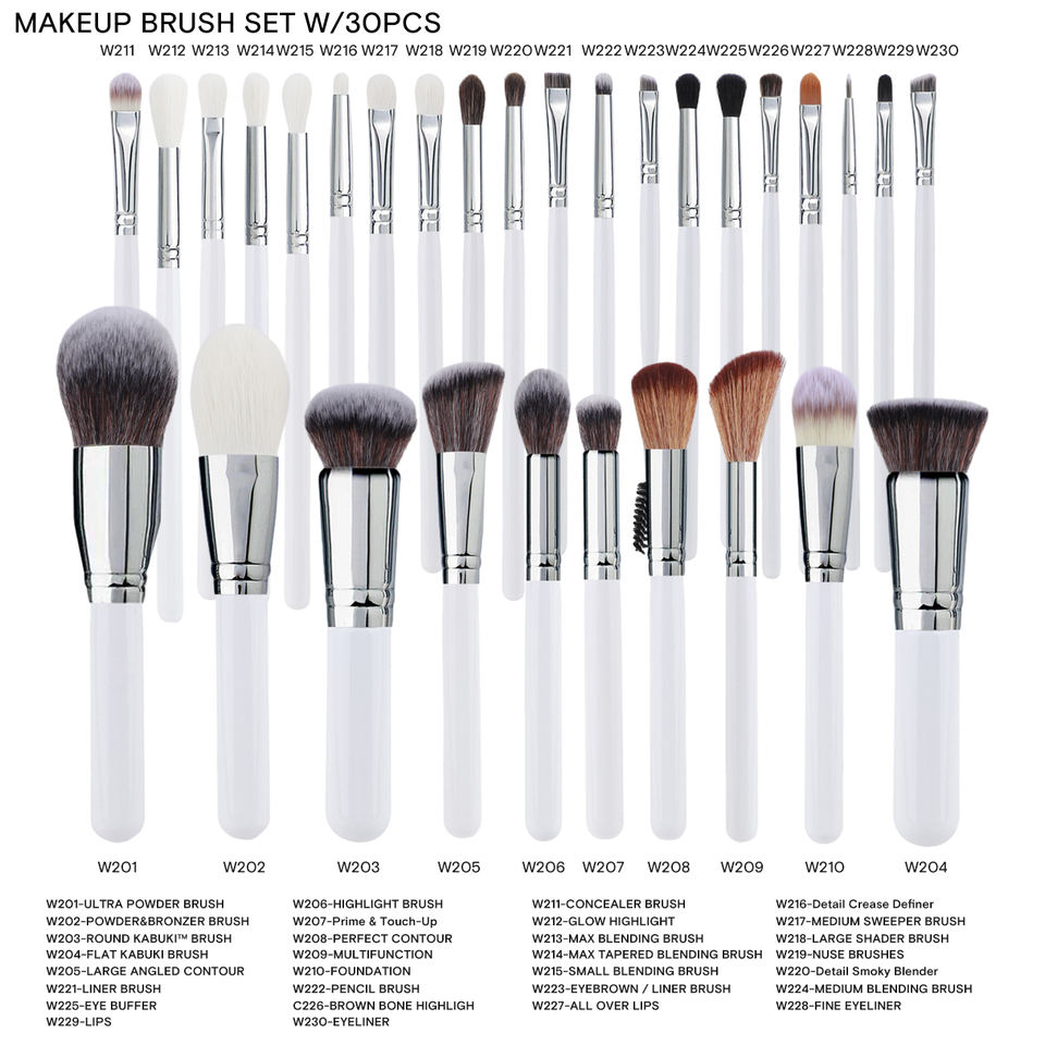 ORANGLES Luxury Vegan Makeup Brush Sets – 16/20/26/30 Pcs Professional Kabuki Brushes, Eco‑Friendly Pink & White with Bag, Private Label - high resolution display - exposing craftsmanship - Image 2 of 2 | built for everyone | Luxury Vegan Makeup Brush Sets – 16/20/26/30 Pcs Professional Kabuki Brushes, Eco‑Friendly Pink & White with Bag, Private Label for sale Georgia | Free Shipping ORANGLES