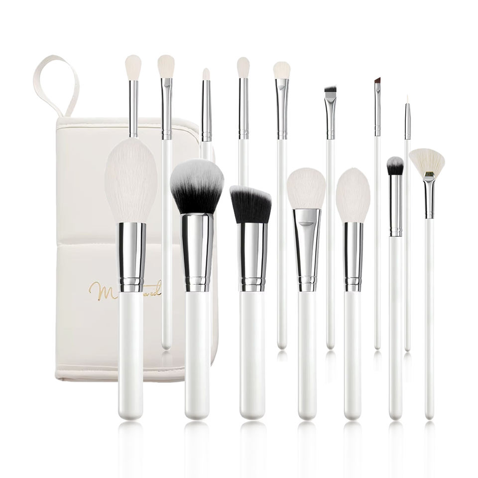 2025 Luxury Professional Makeup Brush Set – 12‑Piece Skin‑Friendly Fiber Wool White Cosmetics, Affordable Wholesale