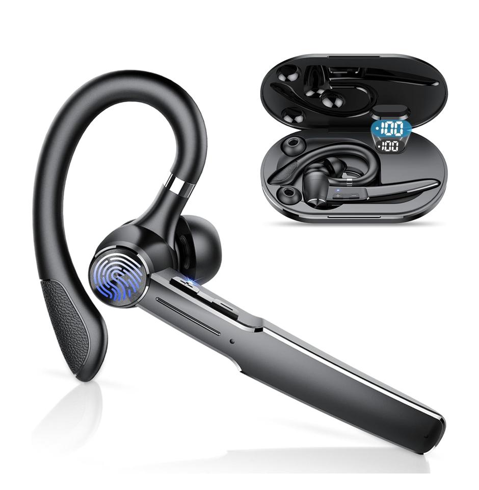 Bluetooth Business Headset | Waterproof Wireless Single Ear Earphone for Calls & Driving