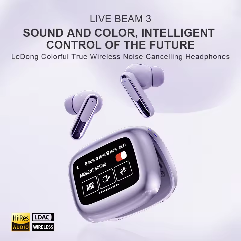 ORANGLES Live Beam 3 Wireless Earbuds | Hi‑Res Audio LED TWS Headphones with Battery Display - high resolution display - exposing craftsmanship - Image 2 of 2 | built for everyone | Live Beam 3 Wireless Earbuds | Hi‑Res Audio LED TWS Headphones with Battery Display for sale Georgia | Free Shipping ORANGLES