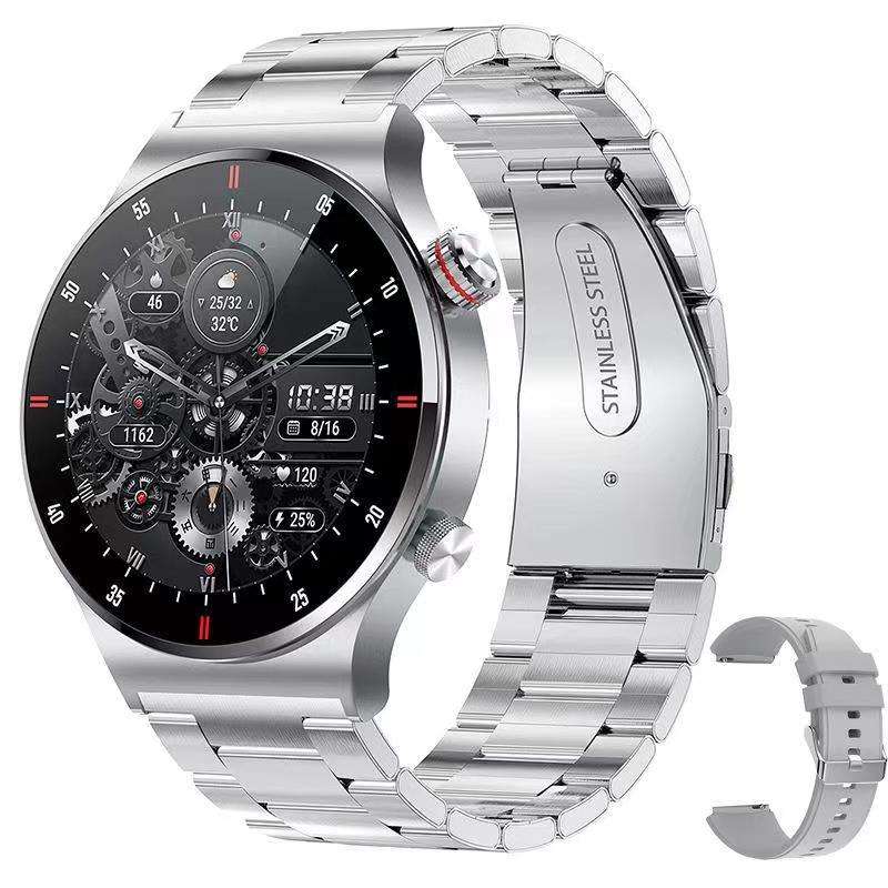QW33 Round NFC Smartwatch – BT Calling Health Watch with Pedometer, Step Counter, Heart Rate, Blood Pressure & Oxygen Sports Tracker | 2025 Relogio Smartwatch