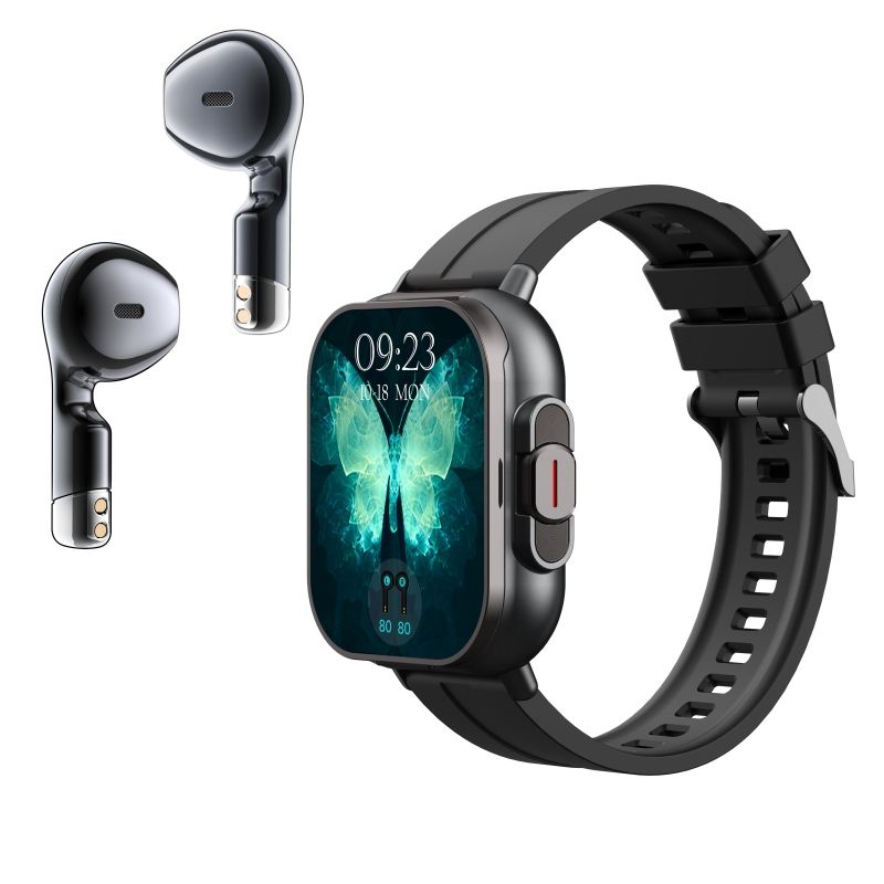 Montre Connecté D8E Smart Watch – Fashion Sports Smartwatch with BT Call, Heart Rate Monitor & Earbuds | Relogio Deportivo
